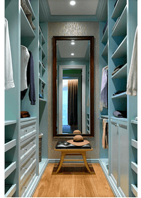 Параллельная гардеробная комната с большим зеркалом Хабаровск